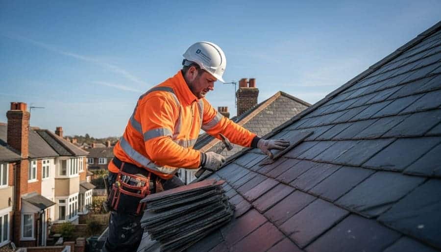 Professional cleaning team with mops and vacuum cleaner