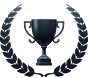 This graphic is a classic symbol of victory, achievement, excellence, quality, or a top award/ranking. It's often used in gamification, business awards, or to signify a premium service.